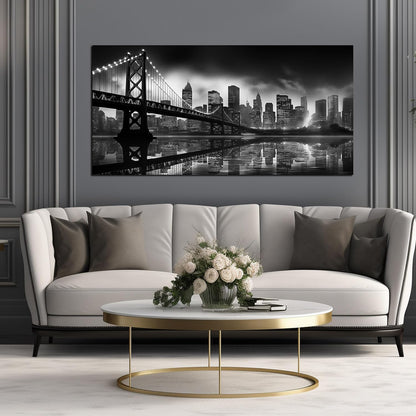 Brooklyn Bridge Wall Art Large City Wall Decor for Living Room Office Wall Decor 29 x 59 Inch