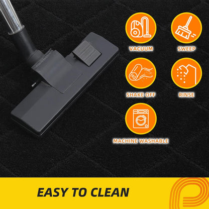 JSEI Dirt Trapper Door Mat 36"x60", Non-Slip Washable Entryway Mats, Dog Door Mat, Stain Resistant and Absorbent Floor Mats, Low Profile Welcome Mat for Front Back Door, Black