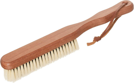 REDECKER Natural Pig Bristle Cashmere Brush with Oiled Pearwood Handle, 10-3/8 inches, Two Layers