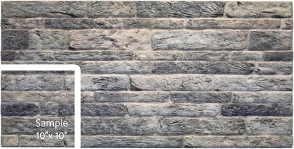 Dundee Deco 3D Wall Panels Faux Brick - Cladding Light Grey Stone Look Wall Paneling, Styrofoam, Sample, Size 10 x 10 in.