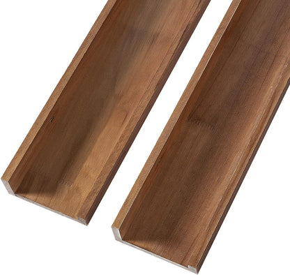 AZSKY Floating Nursery Book Shelves Light Fair Pale Walnut Rustic Picture Photo Ledge Shelves Wall Mounted Wooden Display Shelf for Bathroom Bedroom Kitchen 24 Inch Wall Shelves a Set of 2