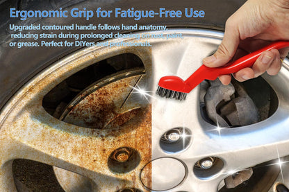 GOLDEN SMILE 3-Pack Heavy-Duty Stainless Steel Wire Brushes – 7" Ultra-Stiff 5x29 Grid (40% Denser Bristles) – Resists Bending, Rust & Grime Blaster for Industrial Cleaning