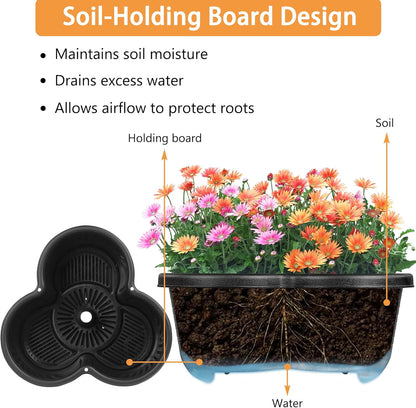 VECELO 5 Tier Vertical Garden Planter, Self Watering Stackable Planters with Wheels for Strawberries, Herbs, Flowers, Vegetables, Black