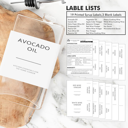 New England Stories Kitchen Cooking Oil Dispenser Set, Olive Oil and Vinegar Bottles, Soy Sauce Dispenser - 6 Pieces, Silver, Durable & Stylish Design