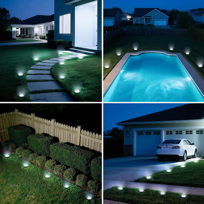 Mini Solar Ground Lights, 12 Pack Solar Lights Outdoor Waterproof, Upgraded LED Flat Landscape Lighting for Outside Pathway Garden Patio Yard Driveway,Cold White