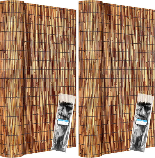 ZNCMRR Reed Fencing Rolls Natural Bamboo Fence Rolls 2 Pcs 4 Feet High Privacy Fence for Balcony