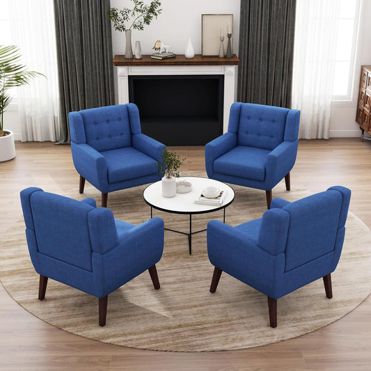 UIXE Accent Chair, Modern Upholstered Armchair in Fabric for Living Room, Comfy Club Arm Chairs