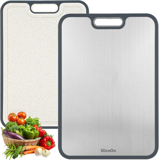Titanium Cutting Board for Kitchen, Double Sided Cutting Boards for Meal Prep with Pure Titanium