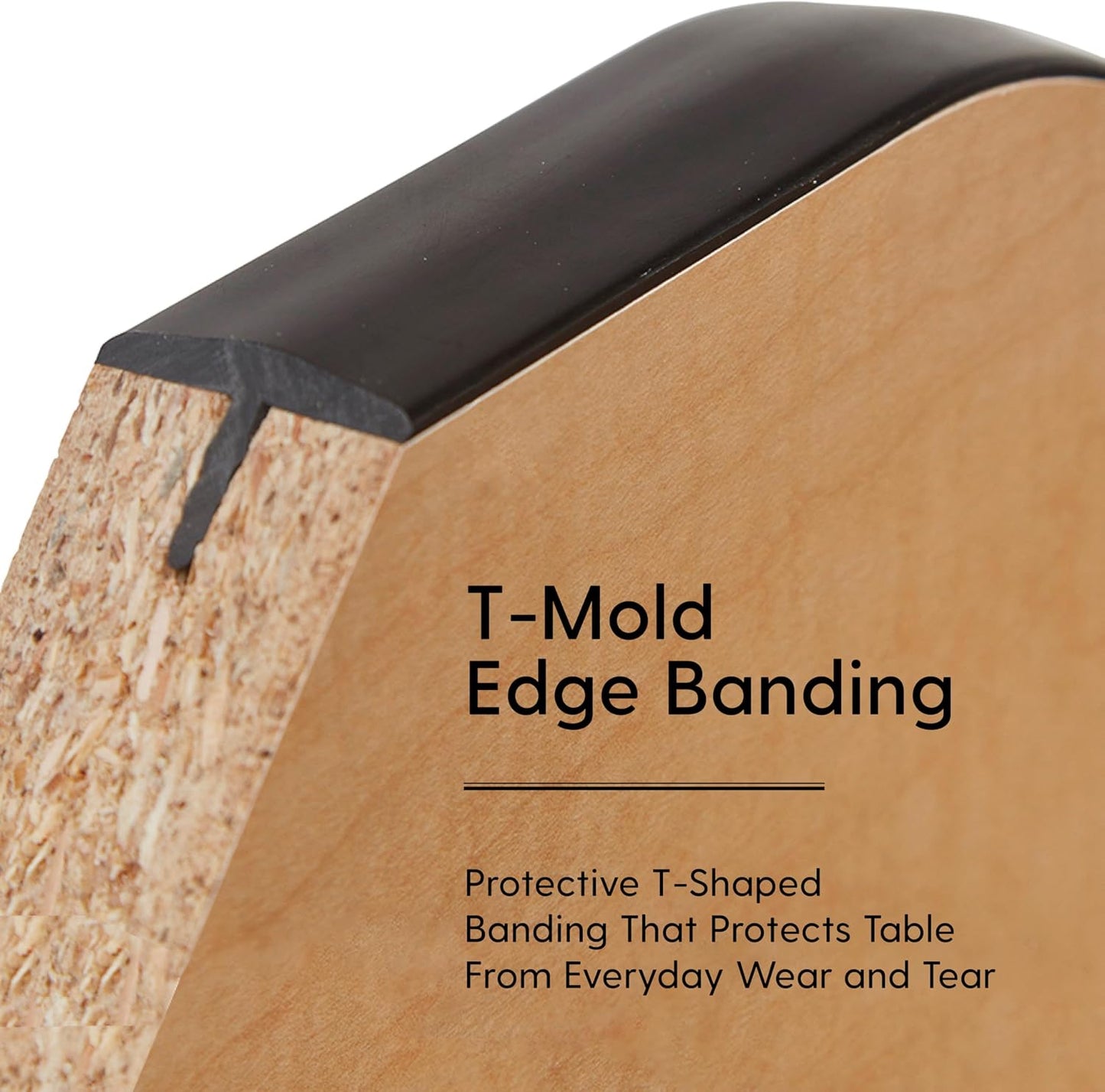 FDP Rectangle Activity School and Classroom Kids Table (24 x 60 inch), Chunky Toddler Legs, Adjustable Height 15-24 inches - Maple Top and Black Edge