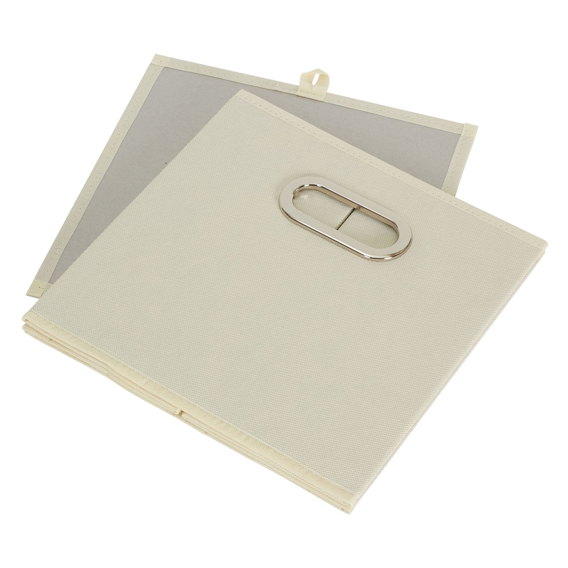 Fabric Storage Bins 6 Piece Set, Strong Poly-Woven Fabric, Sturdy Chipboard Sides, Grommet Front