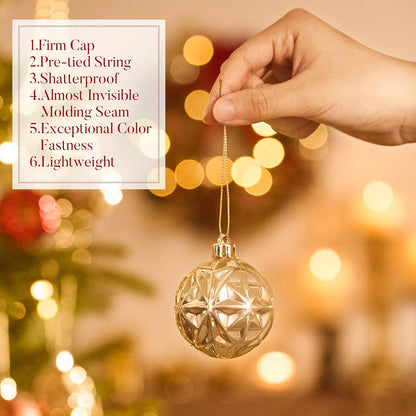 Valery Madelyn Ornaments for Christmas Trees, 9ct 2.36 Inches Red and Gold Shatterproof Christmas Tree Decorations, Luxury Hanging Ball Ornaments for Xmas Holiday Party Decor