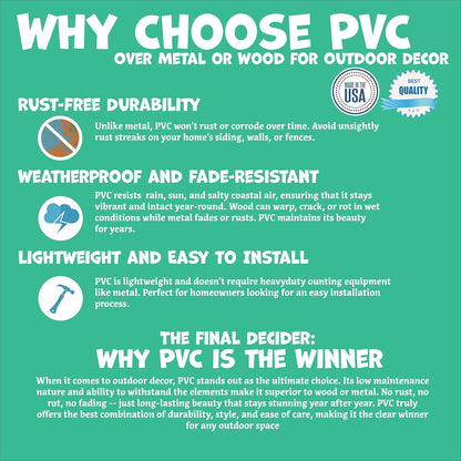 Outdoor Anchor Wall Decor, Nautical Beach House Sign, Weatherproof PVC Anchor with Chain, Ocean Marine Art for Indoor Outdoor Use (4 Foot)