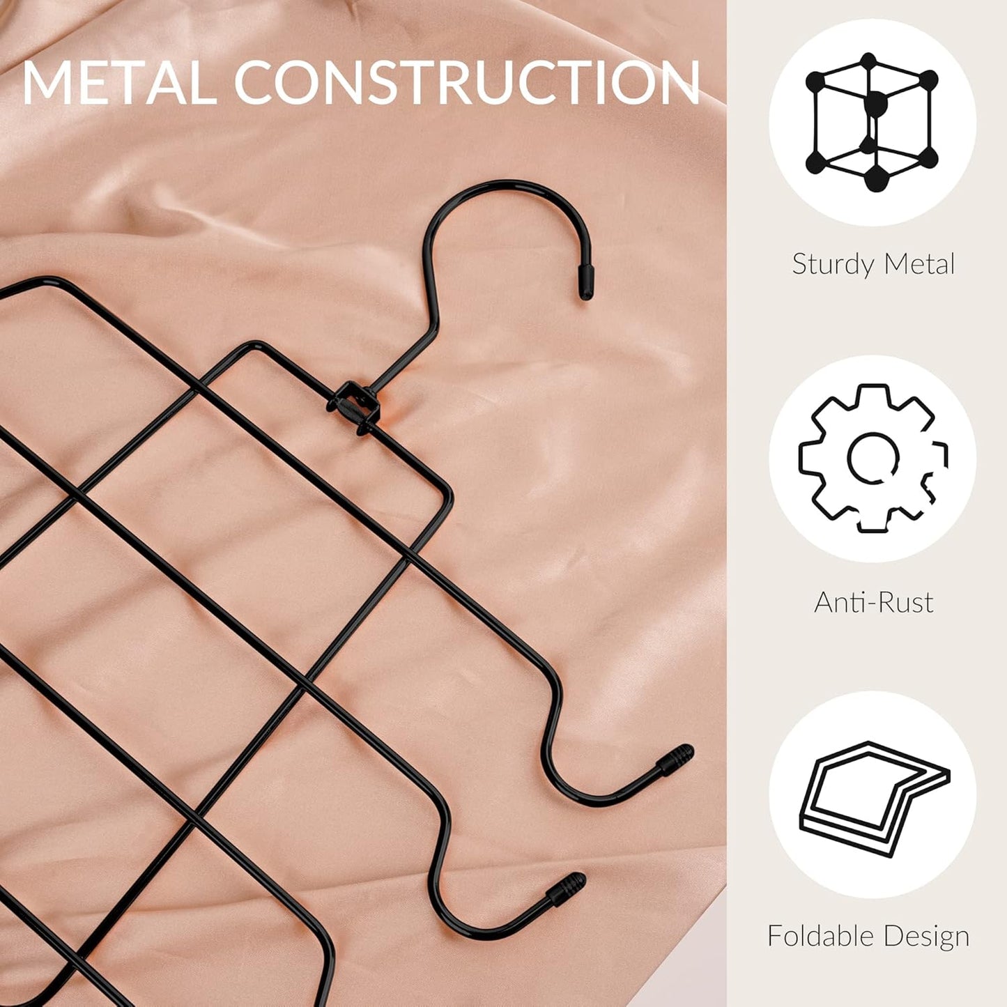 ZEDODIER Tank Top Hanger, 4 Pack Space Saving Bra Hangers, Non-Slip Hanging Sport Bras Holder, Closet Organizers and Storage for Camisoles Tank Tops Bras Ties Swimsuits Strappy Dress, Black