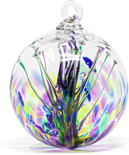Luke Adams Handmade Glass Gazing Balls for Garden on Clearance – Hand Blown Glass Gazing Ball for Yard Décor – Decorative Garden Globe (Sea Sky Violet)