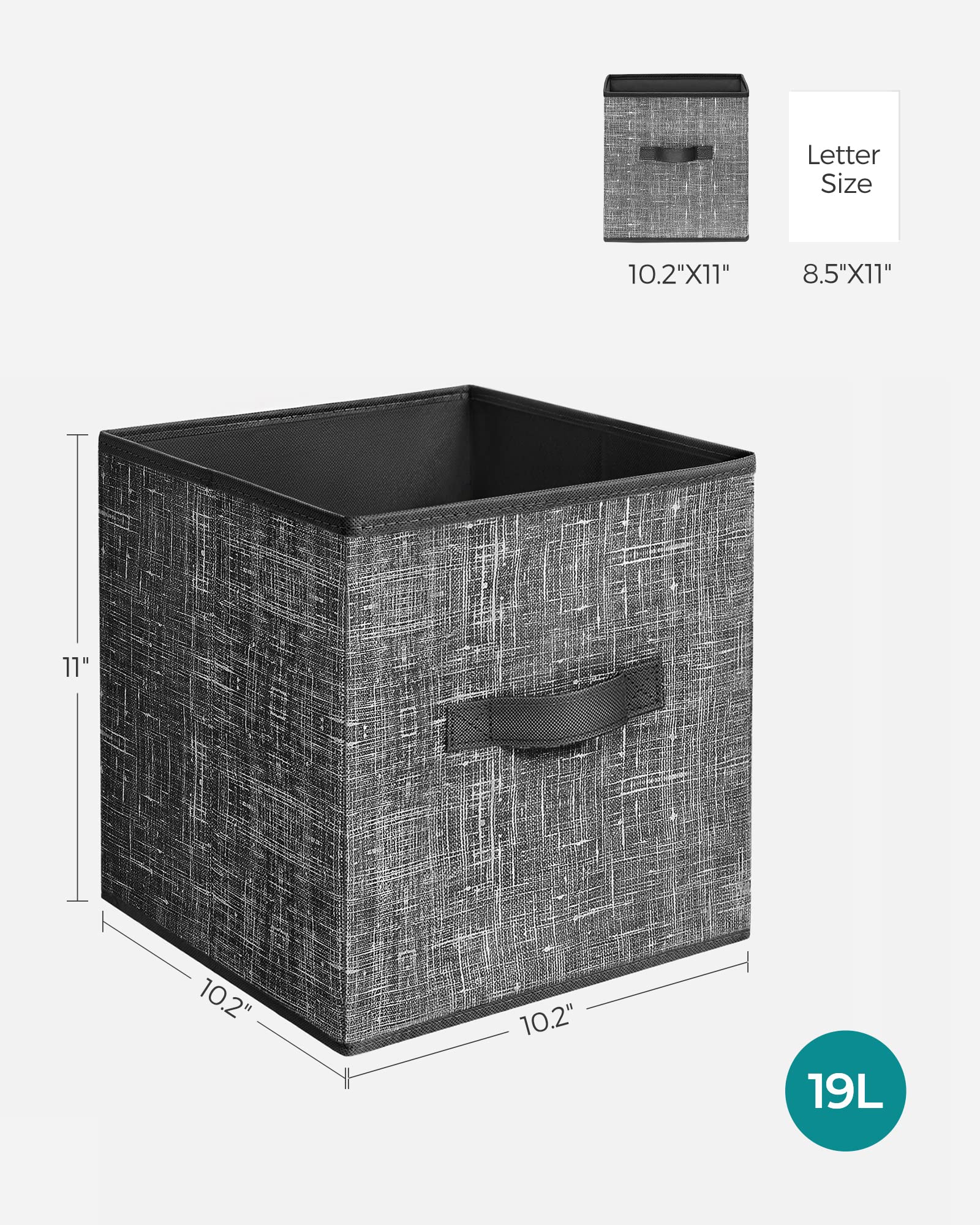 SONGMICS Storage Cubes, Set of 6, 11-Inch Foldable Closet Organizers