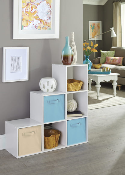 ClosetMaid Cubeicals 3-2-1 Cube Storage Shelf Organizer Bookshelf, 3 Tier, Steps, Corner Unit, Easy