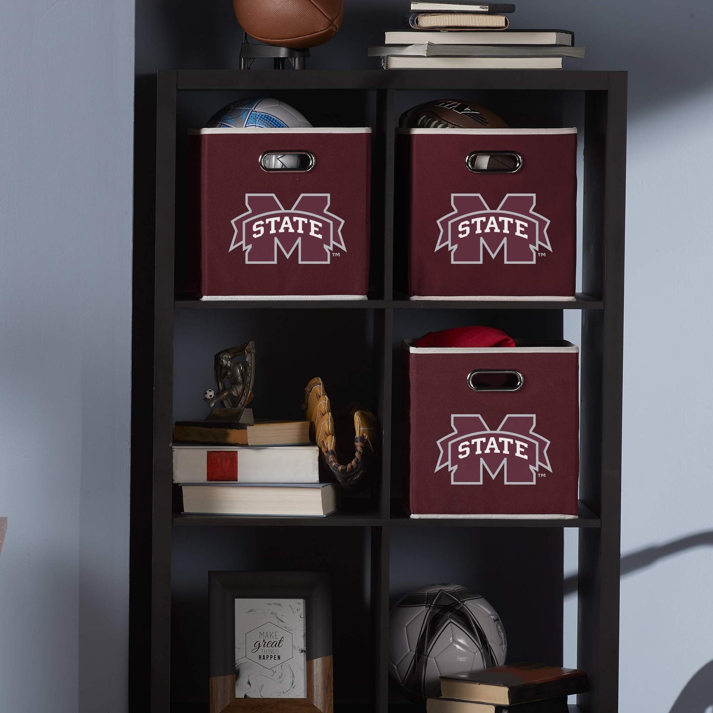 Franklin Sports Mississippi State Bulldogs Collapsible Storage Bin-Made to Fit Storage Bin