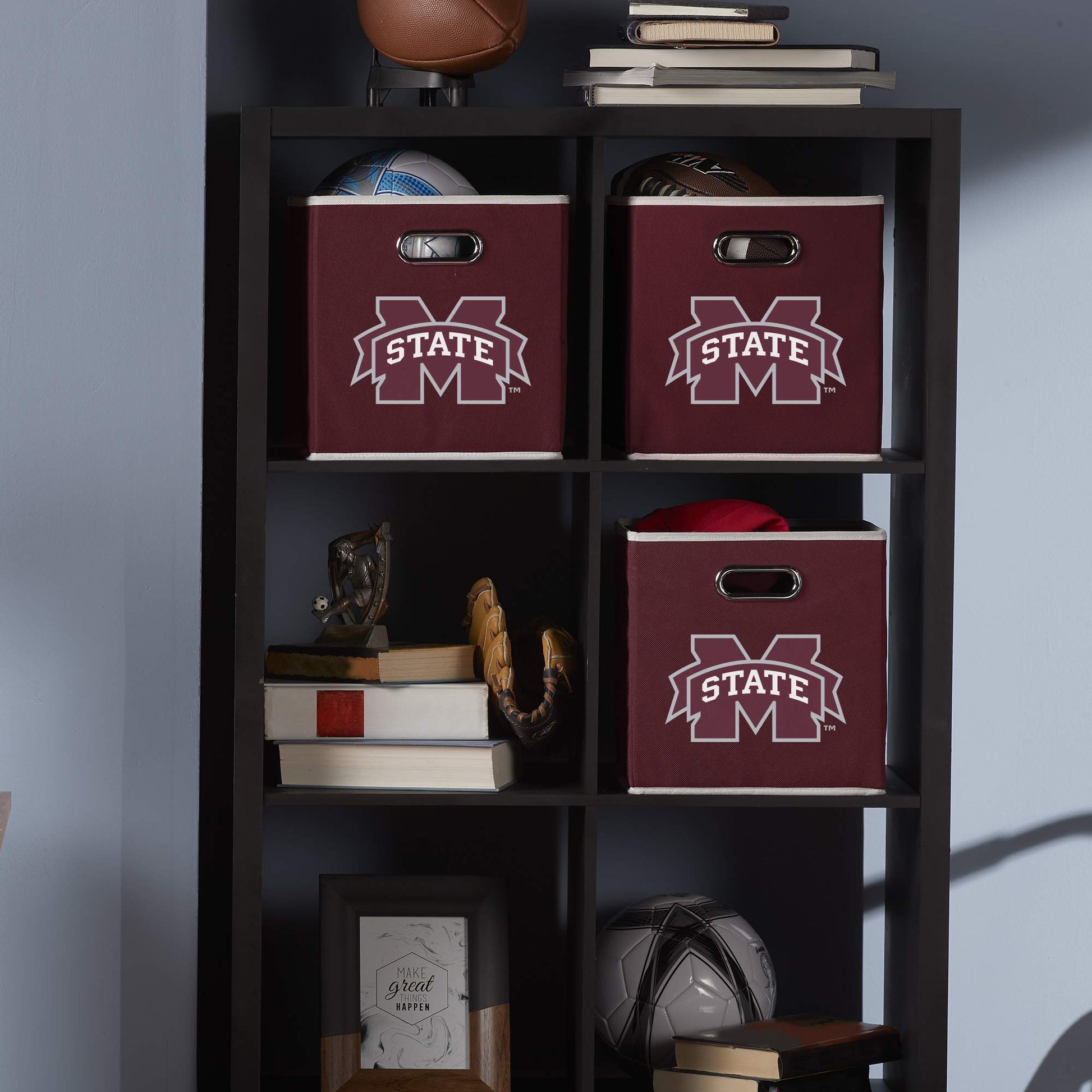 Franklin Sports Mississippi State Bulldogs Collapsible Storage Bin-Made to Fit Storage Bin