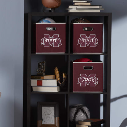 Franklin Sports Mississippi State Bulldogs Collapsible Storage Bin-Made to Fit Storage Bin