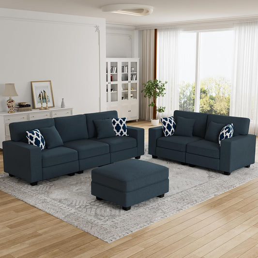 L Lengend Vansen Modular Sectional Sofa U Shaped Couch with Ottoman Modern Reversible Corner
