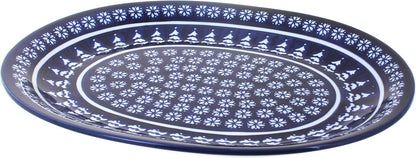 Blue Rose Polish Pottery Winter Nights Large Serving Platter