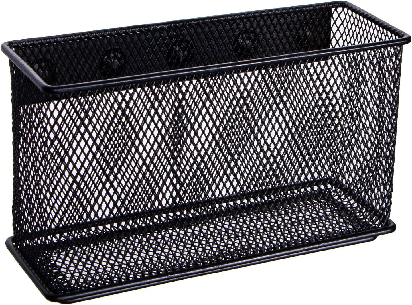 dedoot Magnetic Basket for refrigerator Storage Magnetic Pencil Holder Basket Mesh Black Strong Magnetic Pen Holder for Refrigerator,Whiteboard, Locker, Home and Office Organizer, 6.3x2.3x3.6inch