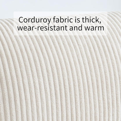 Lift Recliner Chair for Adults with Massage and Heating, Power Lift Recliner Chairs for Elderly, Corduroy Fabric Reclining Chair with USB &Type-C Port, Cup Holders, L6111 (Beige)