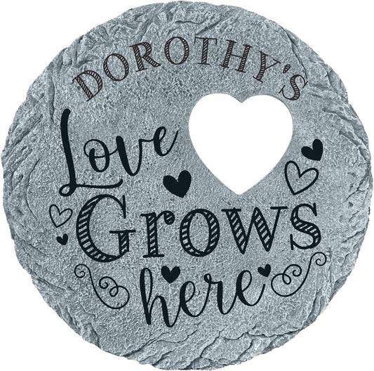 Let's Make Memories Personalized Garden Stone - Resin - Custom Garden Décor - Heart Stepping Stone
