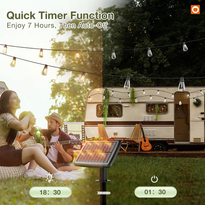 addlon 33(27+6) FT Solar String Lights Waterproof,Patio Light Solar Powered with Remote& USB Port 9+1 LED Shatterproof Bulbs 3 Lighting Modes Outdoor for Camping Backyard Garden