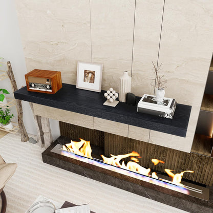 Black Floating Shelves 48 Inch Long, 12 Inch Deep Floating Shelves for Wall, 48 x 12 Large Wall Shelves for Home Storage & Display, 2" Thicked Floating Shelf for Bedroom, Living Room, 1 Pack