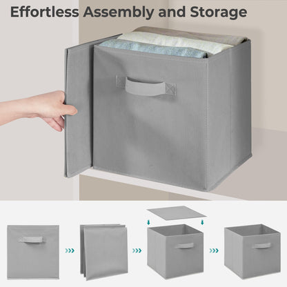 STORAGEIDEAS 11 Inch Fabric Storage Cubes, Sturdy Foldable Storage Bins, Heavy Duty Cube Organizer