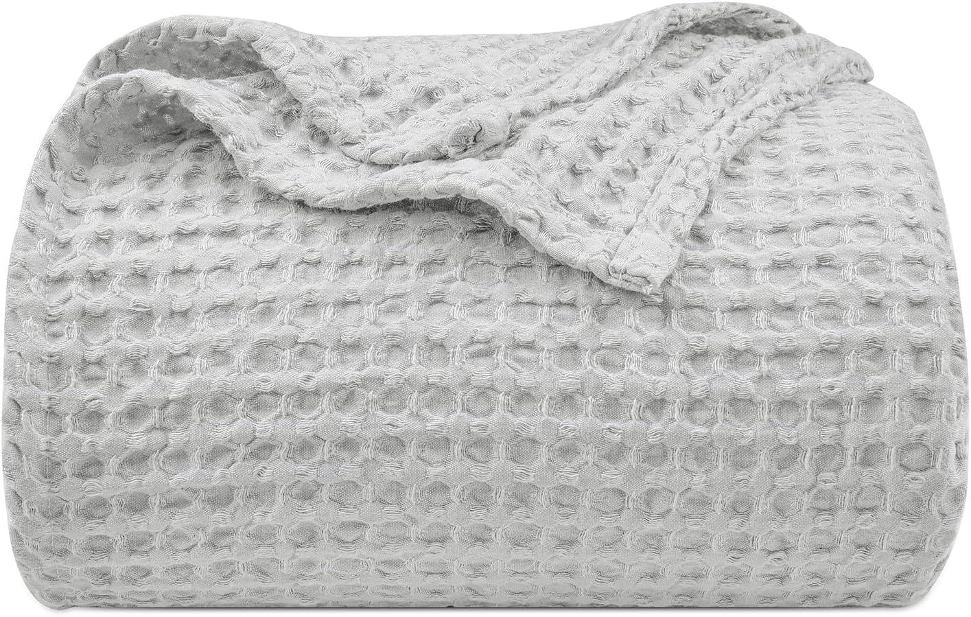 PHF Ultra Soft Waffle Weave Blanket Twin Size 66"x 90"- Washed Lightweight Breathable Cozy Woven Blanket for Bed - Aesthetic Decor for Couch Bedding Sofa Home Car - Light Grey