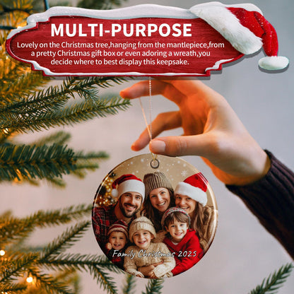 Personalized Christmas Ornaments 2025,Custom Christmas Ornament with Photo Text,Personalized Ornaments for Christmas Tree,Ornaments Keepsake Gift for Family