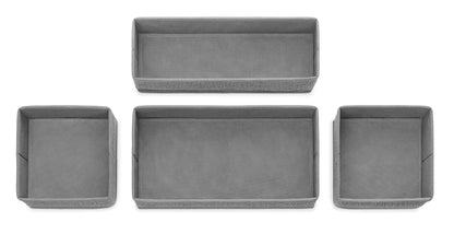 Whitmor 6283-9871 Set of 4-Crosshatch Gray Drawer Organizer