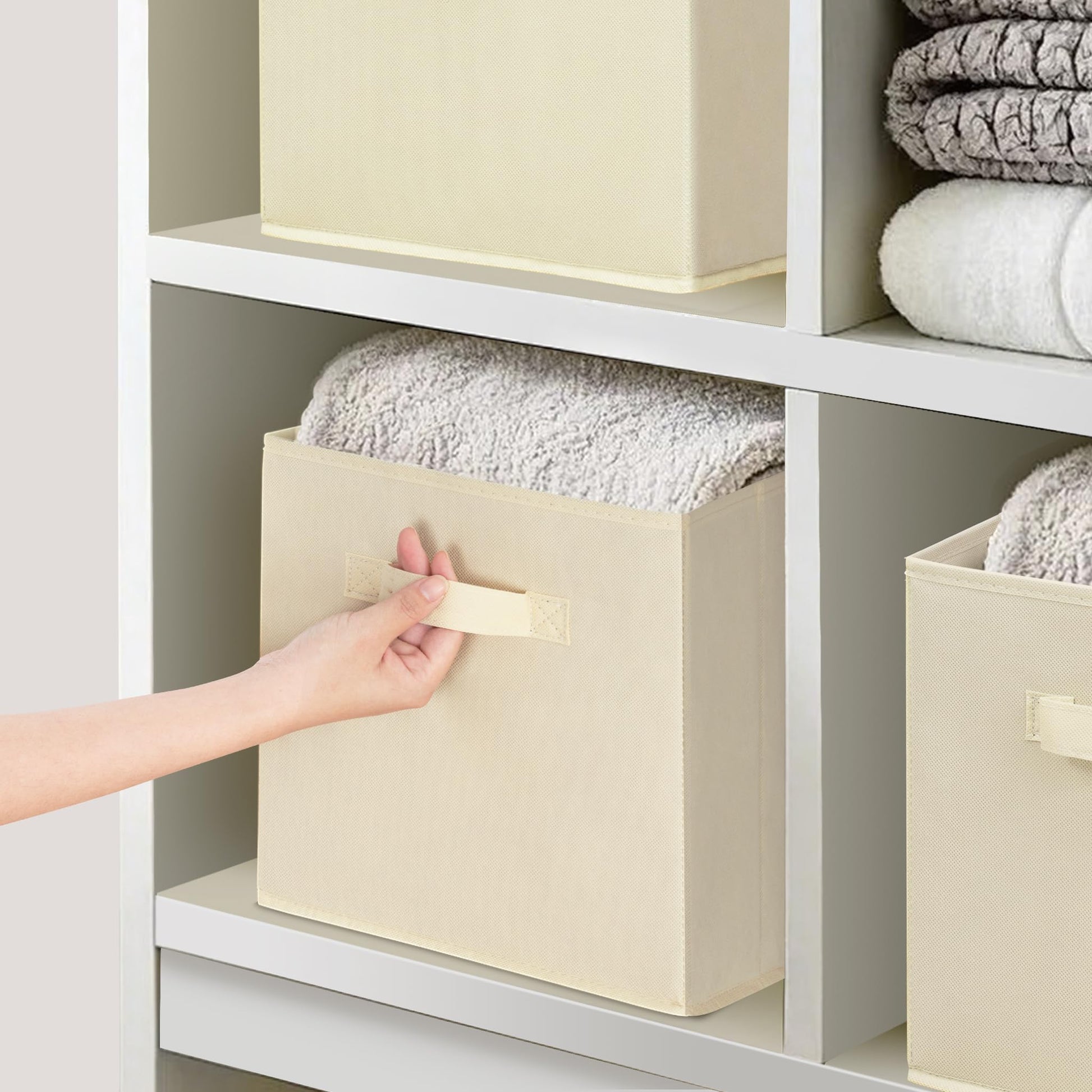 STORAGEIDEAS 11 Inch Fabric Storage Cubes, Sturdy Foldable Storage Bins, Heavy Duty Cube Organizer