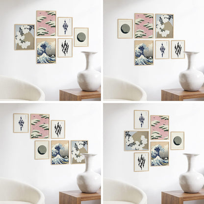 HAUS AND HUES Photo Frame Set - of 6 Picture Set, Bulk Frames, Collage for Wall, Gallery Wall Frames Pack (Three 8x10, Three 11x14 Beige)
