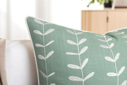 VAGMINE Embroidered Lollipop Cushion Cover - 20x20 Inches Square - 100% Cotton Light Teal Throw Pillow Case - Minimalist Chic Design - Luxury Home Accent for Sofa, Couch, Bed, Office