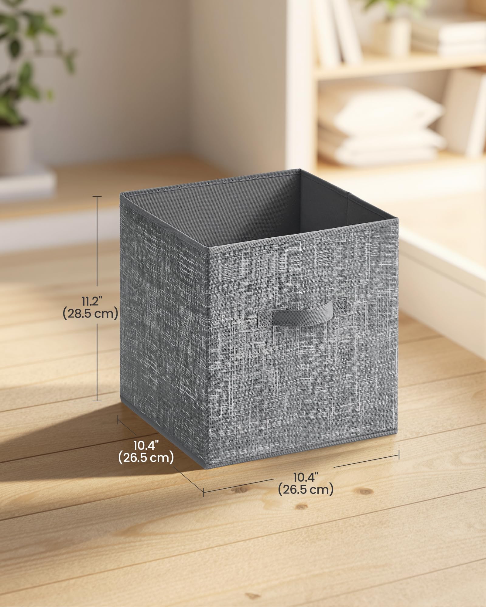 SONGMICS HOME Foldable Storage Cubes Set of 8, Fabric Shelf Organizer Bins with Handles, Closet