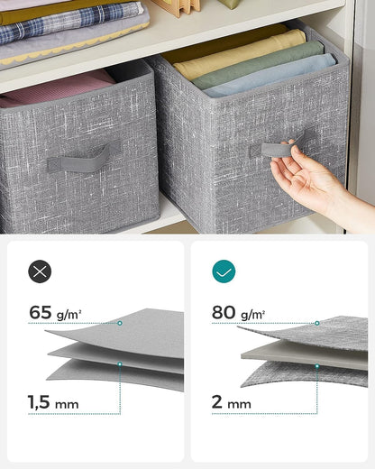 SONGMICS Storage Cubes, Set of 6, 11-Inch Foldable Closet Organizers