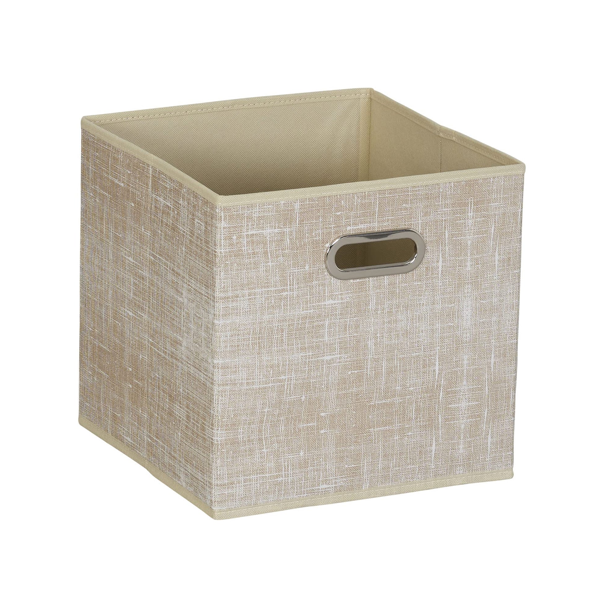 Household Essentials 6 Pack Fabric Storage Bins with Handle, Gray Mix