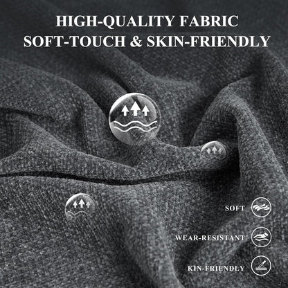 COLAMY Fabric Round Storage Ottoman with Reversible Tray Lid – Multi-Functional Footrest, Hidden Storage, Sturdy & Stylish Small Coffee Table for Living Room, Bedroom, or Entryway(Dark Grey)