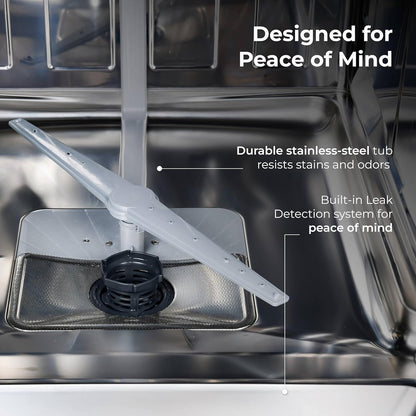 Kenmore 24" Built-in Stainless Steel Tub Dishwasher SmartWash, UltraWash, SmartDry Plus, MoreSpace Adjustable Rack and Leak Detect, Energy Star Certified, White