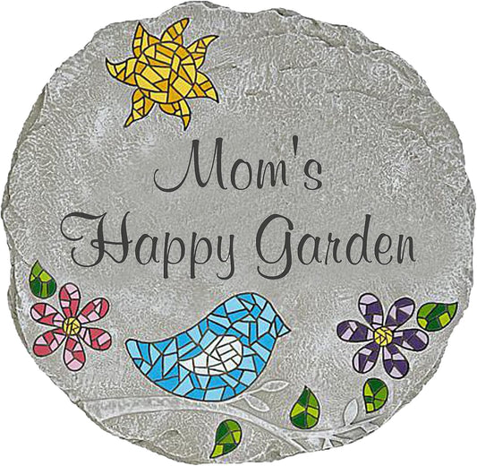 Let's Make Memories Personalized Mosaic Garden Stone - for Grandma, Mom - Large Stone - Personalize