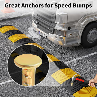 16 Inch Rebar Stakes 1/2 Inch Diameter Galvanized Steel Ground Anchors Heavy Duty Anchoring Spikes for Speed Bump, Parking Curb and Tent (10 Pack)