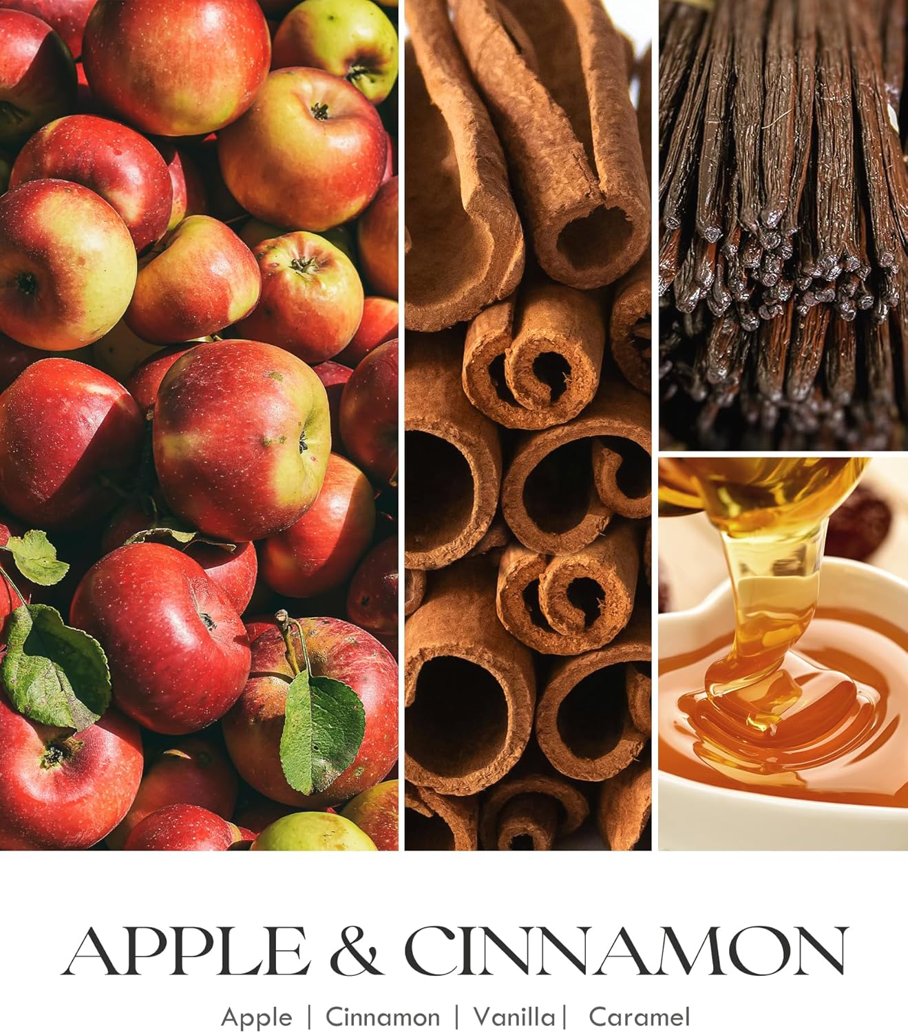 AOOVOO Apple Cinnamon Scented Candles for Women - Aromatherapy Candle with Crystals Inside, 10oz Soy Candles for Home Scented, Birthday Gifts Candle for Women Mom