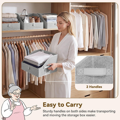 GRANNY SAYS Trapezoid Closet Storage Bins, Small, Gray, 3-Pack