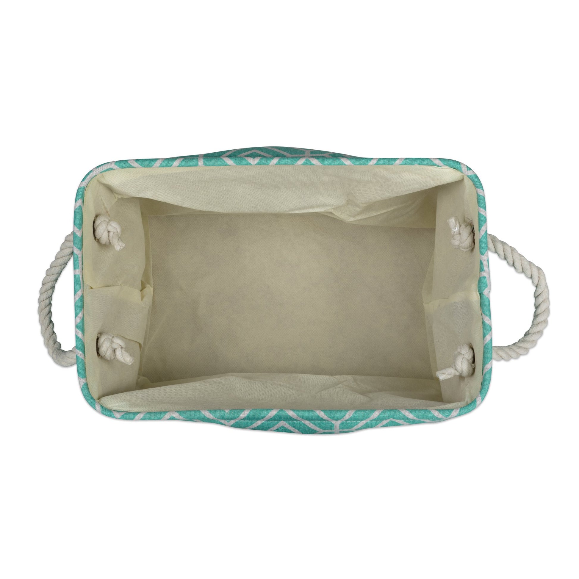 DII Collapsible Polyester Storage Bin, Stained Glass, Aqua, Large Rectangle