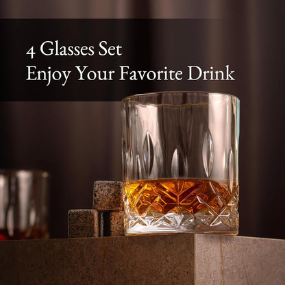 Luxury Gift For Boss - Boss Who Inspires Us All - Unique Engraved Whiskey Decanter Set For The Leader or Dad Christmas, Birthday Gift – 4 Whiskey Glasses And Decanter Set for Whisky, Bourbon Ets.