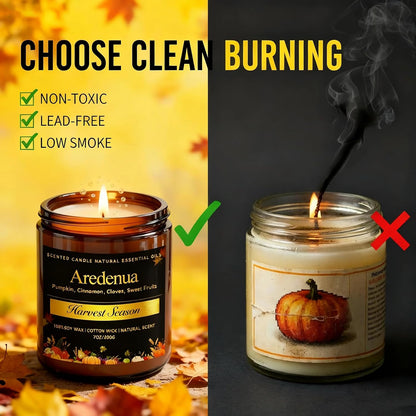 Harvest Season Candle - Fall Harvest Candle | Autumn Scented Candle - 7oz Soy Candles for Home Scented, Long Lasting Fall Scented Candle for Home, Cozy Seasonal Gift for Women Men