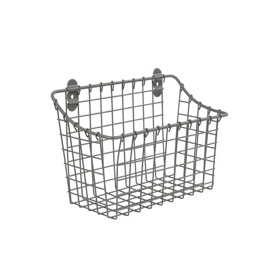 Spectrum Large Wall Mounted Wire Basket Industrial Gray Kitchen Wall Mount Organizer Storage